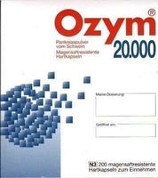 OZYM 20,000 hard capsules gastric juice 200 pc exocrine pancreatic insufficiency UK