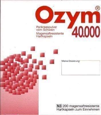 OZYM 40,000 hard capsules gastric juice 200 pcs, exocrine pancreatic insufficiency UK