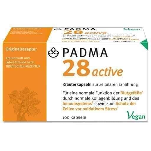 PADMA 28 active capsules 100 pc, Tibetan recipe and vitamin C UK