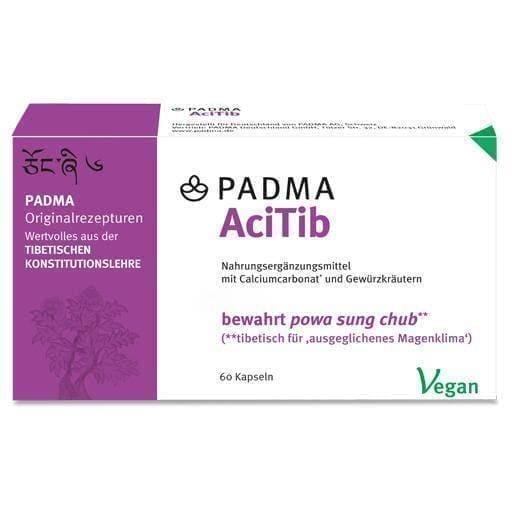 PADMA AciTib capsules 60 pcs Calcium carbonate, cardamom, safflower flower UK