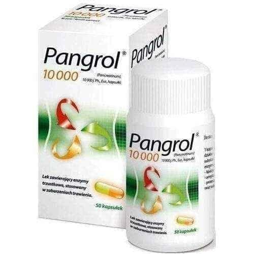 PANGROL 10000j.m. x 50 capsules, pancreatin UK