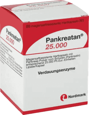 PANKREATAN (buy pancreatin) 25,000 gastro-resistant hard capsules UK