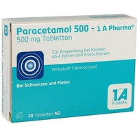 PARACETAMOL 500-1A, pharmaceutical tablets, headache, menstrual pain, toothache UK