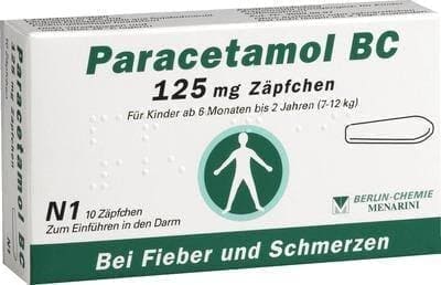 PARACETAMOL BC 125 mg paracetamol suppository 10 pc UK