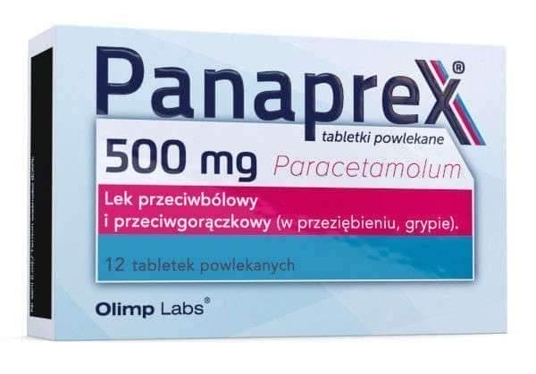 Paracetamol, Panaprex 500mg x 12 tablets UK