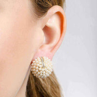 Pearl Cluster Clip On Earrings UK