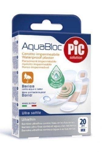 PIC AquaBloc Antibacterial plaster mix, waterproof x 20 pieces UK