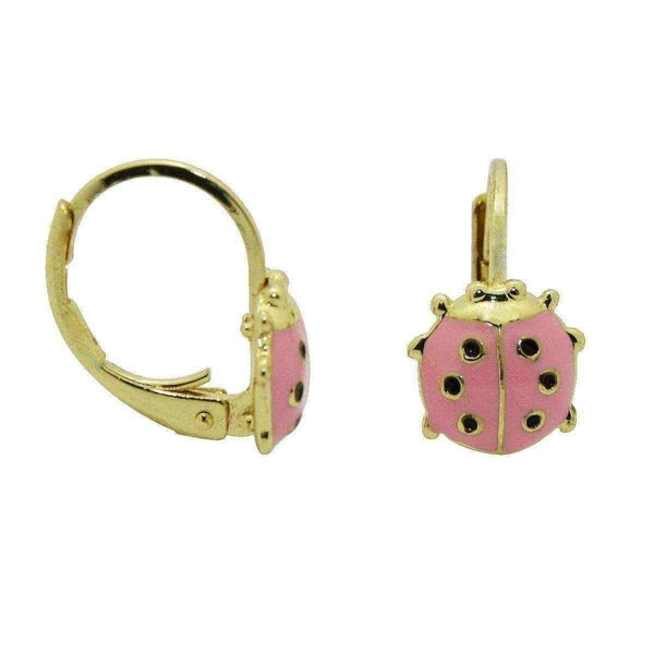 Pink ladybug earrings UK