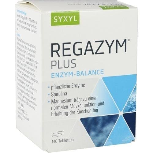 Plant enzymes, spirulina, concentrated green algae, REGAZYM Plus Syxyl Tablets 140 UK