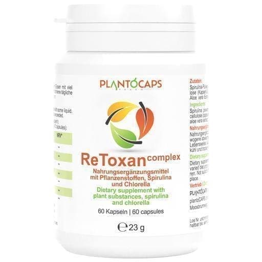 PLANTOCAPS ReToxan complex capsules 60 pcs DETOX, spirulina, chlorella, artichoke UK