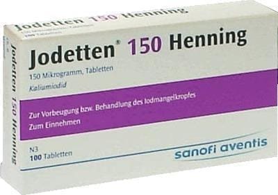 Potassium iodide Jodetten 150 Henning tablets 100 pc UK