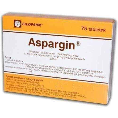 Potassium supplements, Asparagine x 75 tabl. , magnesium supplement UK