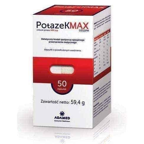 Potazek Max x 50 capsules, potassium deficiency UK