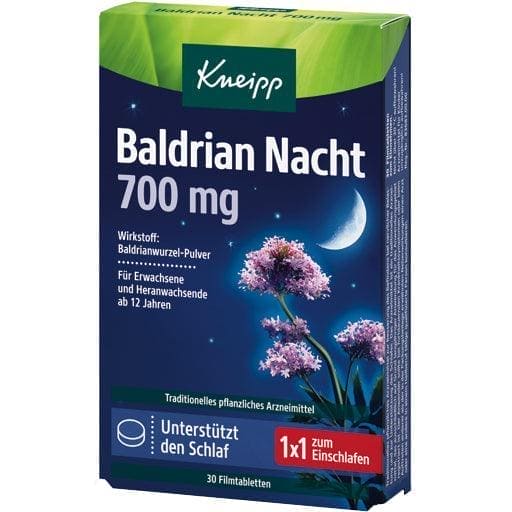 Powdered valerian root, KNEIPP valerian night 700 mg film-coated tablets UK