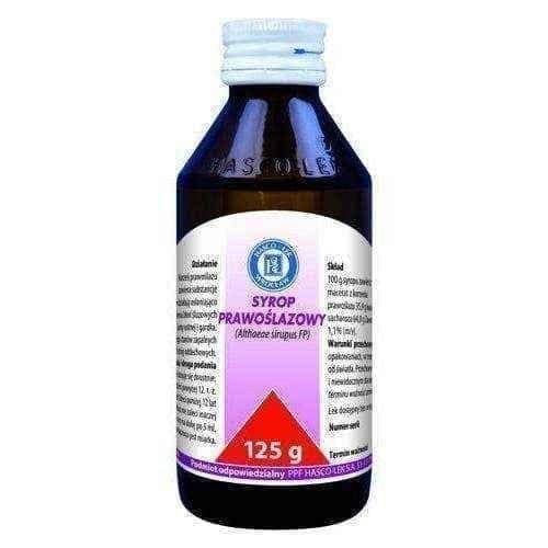 PRAWOŚLAZOWY syrup 125g, dry cough, cough suppressant, catarrh treatment, esophagus UK