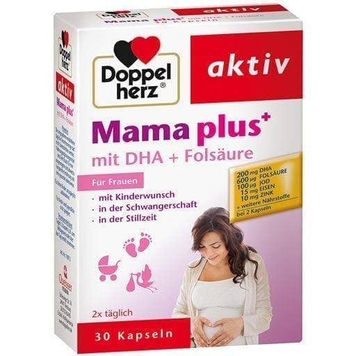Pregnancy, breastfeeding, DOPPELHERZ Mama plus with DHA, folic acid UK