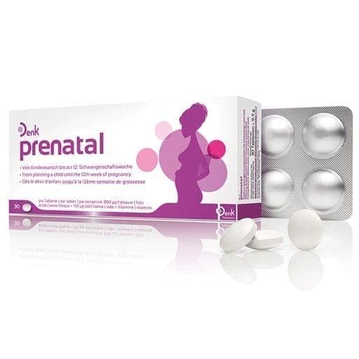PRENATAL Denk, 12 weeks first pregnancy, folic acid, vitamins, micronutrients UK