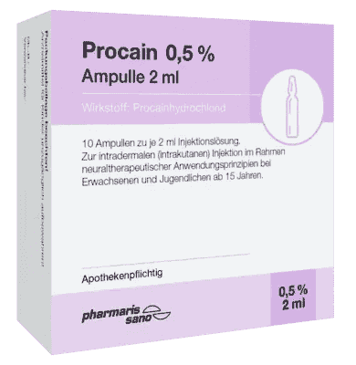 PROCAINE pharmarissano 0.5% inj. solution ampoules 2 ml UK