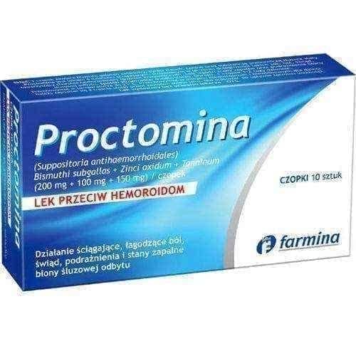 Proctomina suppositories x 10 pcs, hemorrhoid treatment UK