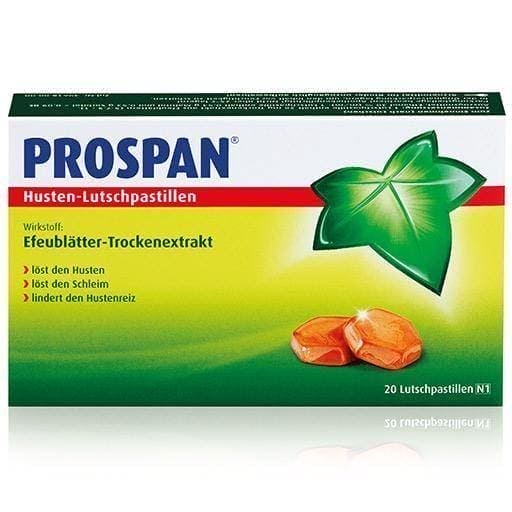 PROSPAN cough lozenges 20 pc dried ivy leaf extract UK