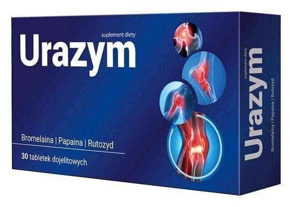 Proteolytic enzymes, URAZYM (Injured) x 30 tablets, papain, bromelain, rutoside UK