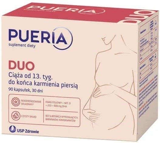 Pueria Duo x 90 capsules, vitamins and iodine, DHA acid UK