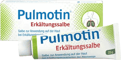 PULMOTIN cold ointment, hoarseness, bronchial catarrh UK
