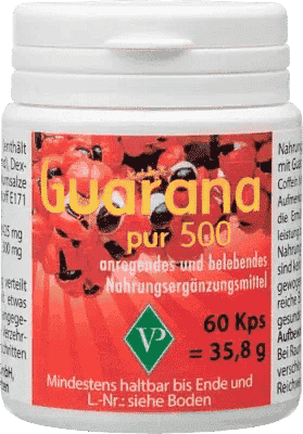 PURE GUARANA extract 500 capsules, caffeine UK
