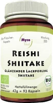 REISHI SHIITAKE mushroom powder capsules organic 93 pc UK
