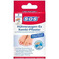 Remove painful corn on foot, SOS CORNS-Ex combi plaster UK