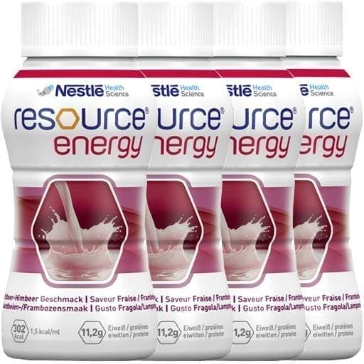 RESOURCE Energy strawberry- raspberry 4X200 ml niacin, pantothenic acid, B6 UK