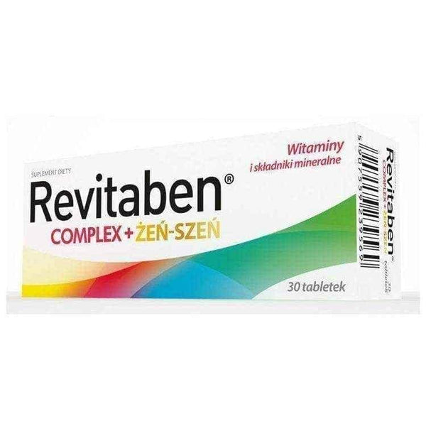 REVITABEN COMPLEX + GINSENG x 30 tablets, one a day multivitamin UK