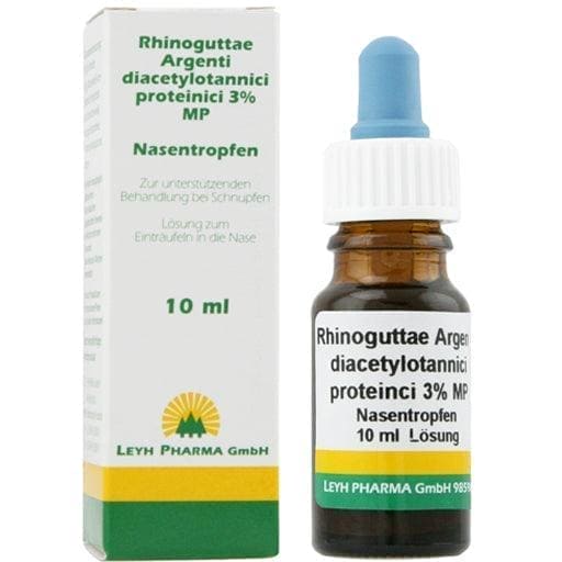 Rhinogutta Argenti nasal drops diacetylotannici proteinici 3% MP 10ml UK