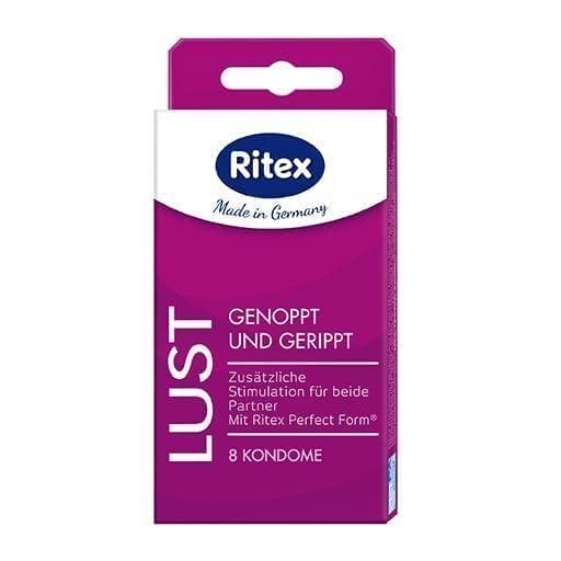 RITEX Lust condoms, ribbed condom 8 pc UK