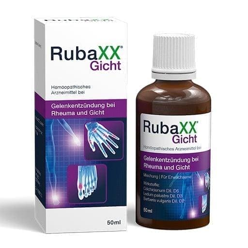 RUBAXX gout oral drops, joint inflammation in rheumatism and gout UK