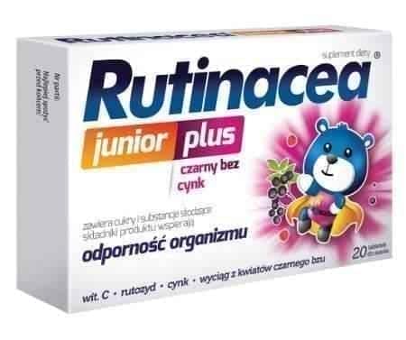 Rutinacea Junior Plus, vitamin C, zinc, rutoside, elderberry flower UK