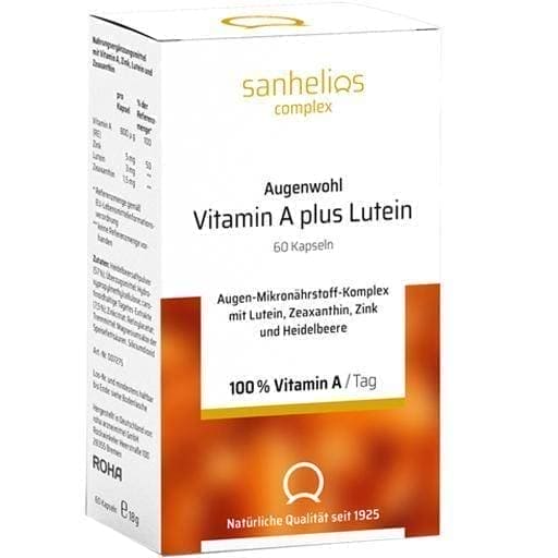 SANHELIOS Augenwohl Vitamin A plus lutein capsules 60 pcs UK