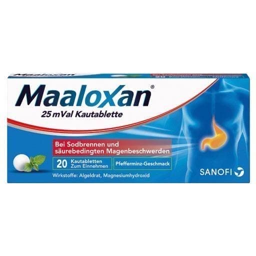 Sanofi MAALOXAN 25 mVal chewable tablets UK