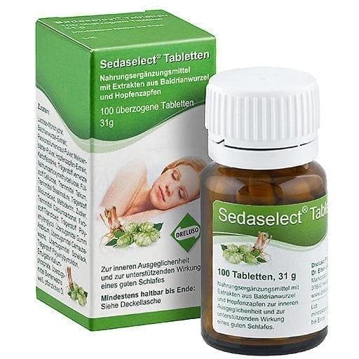 SEDASELECT tablets, natural sedatives for sleep, valerian root extract UK