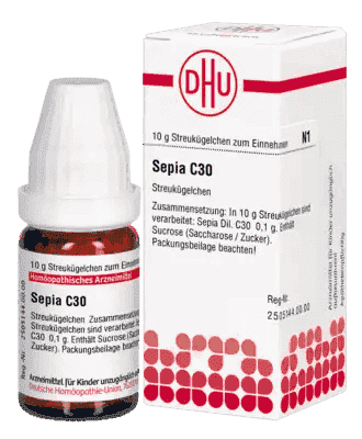 SEPIA C 30, dry vaginal skin, menopausal symptoms, premenstrual syndrome UK