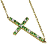 Sideways cross necklace gold UK