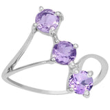 Silver amethyst engagement ring UK