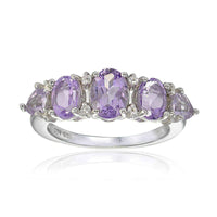 Silver amethyst engagement ring UK