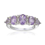 Silver amethyst engagement ring UK