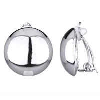 Silver Button Clip On Earrings UK