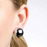 Silver Button Clip On Earrings UK