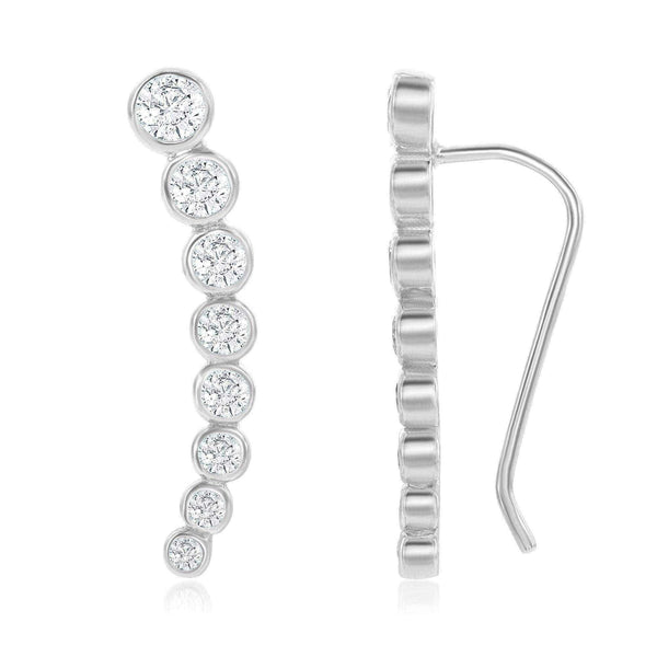 Silver climber earrings UK