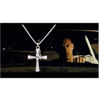 Silver necklace Fashionable Rhinestones Inlaid Cross UK