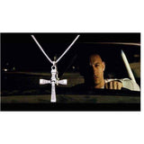 Silver necklace Fashionable Rhinestones Inlaid Cross UK