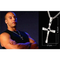 Silver necklace Fashionable Rhinestones Inlaid Cross UK